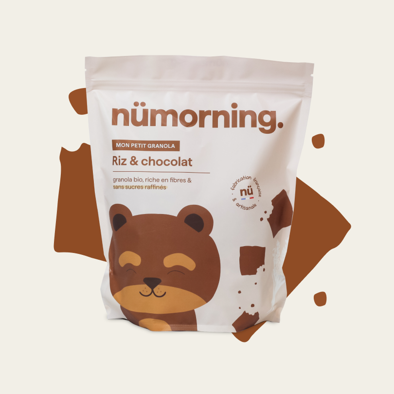 Paquet de 1kg de céréales pour enfant bio Riz et Chocolat nümorning