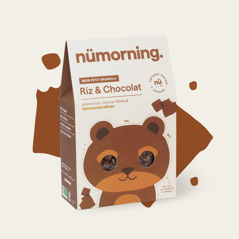 Paquet de 300g de céréales pour enfant bio Riz et Chocolat nümorning