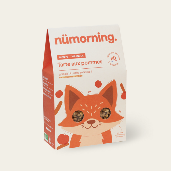 Paquet de céréales pour enfant bio et peu sucré Tarte aux pommes, de la marque nümorning