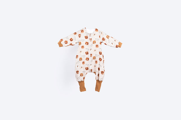 Muslin Double Layer Sleeping Bag with Legs and Sleeves - Love You Beary Much
