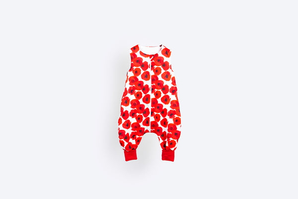 Muslin Double Layer Summer Sleeping Bag with Legs – Poppies