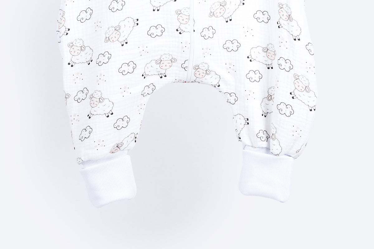 Muslin Double Layer Summer Sleeping Bag with Legs – Sheep