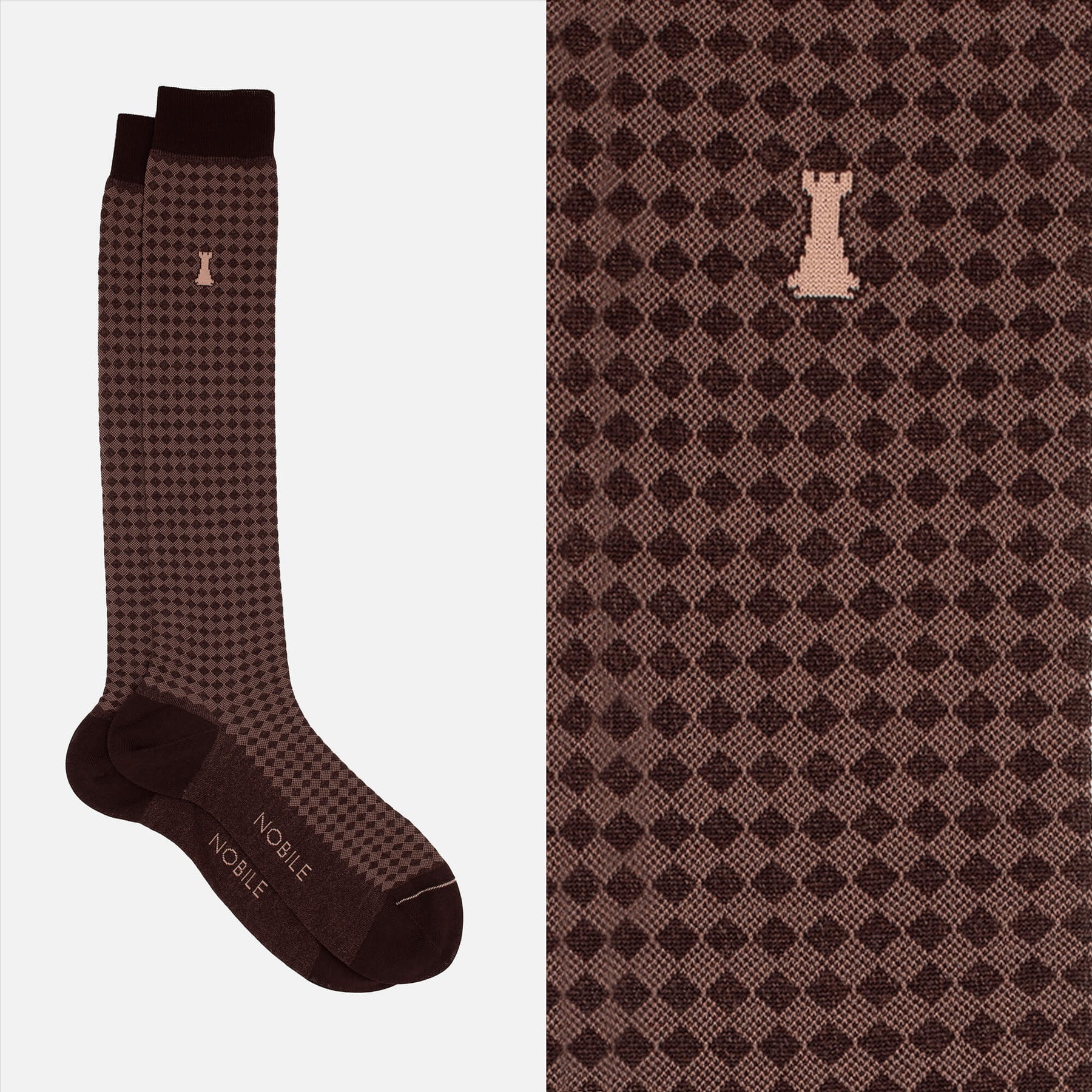 Pythagoras - Long socks with micro diamonds