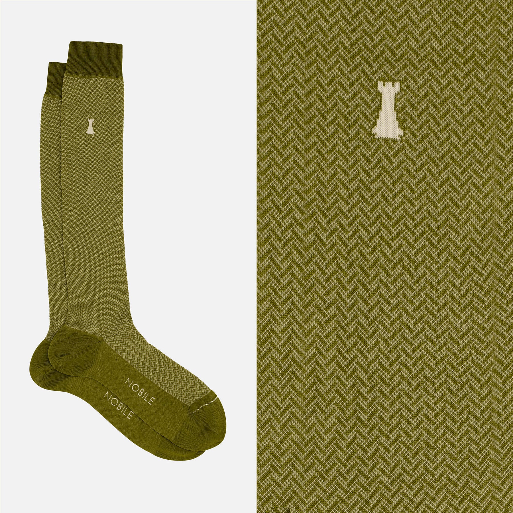 Freud - Long sock with herringbone design