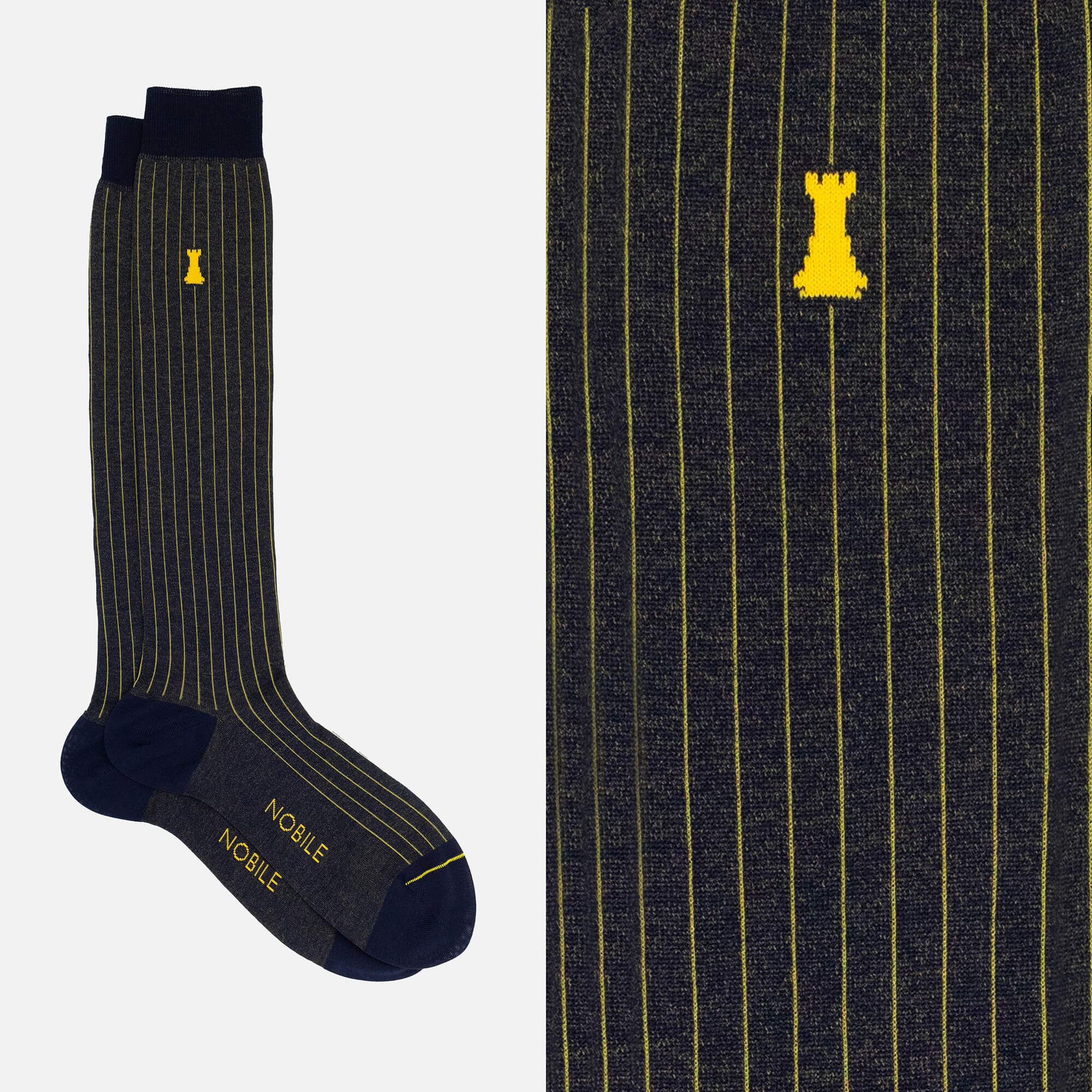 Box of 12 pairs of long socks - Noble Micro-rib