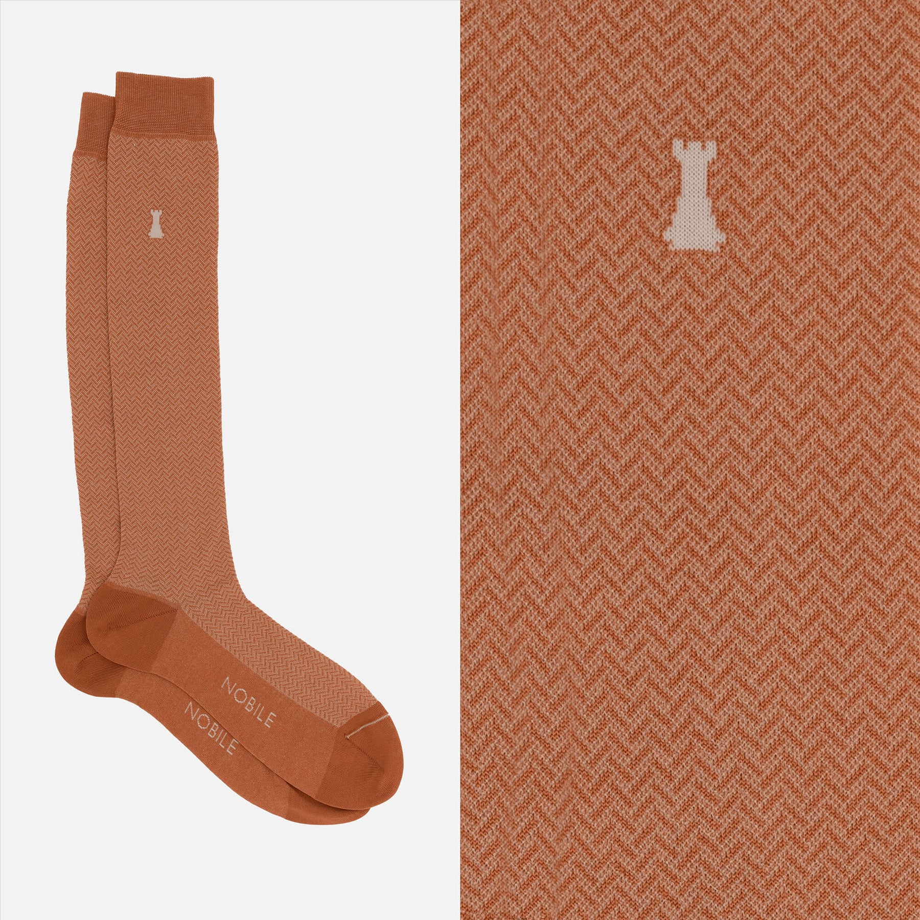 Freud - Long sock with herringbone design