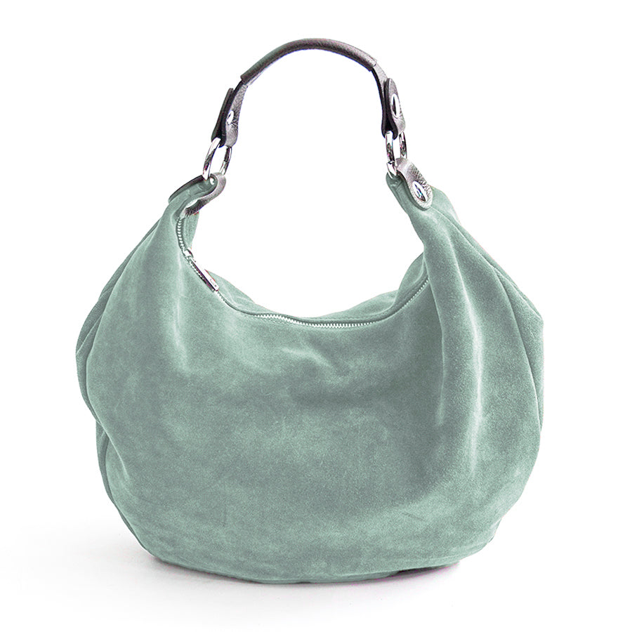 NATALIE - Sacca hobo in camoscio menta