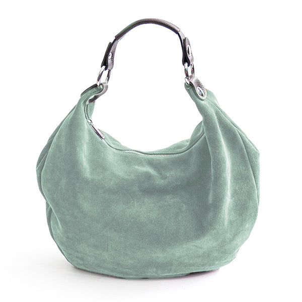 NATALIE - Mint Suede Hobo Bag