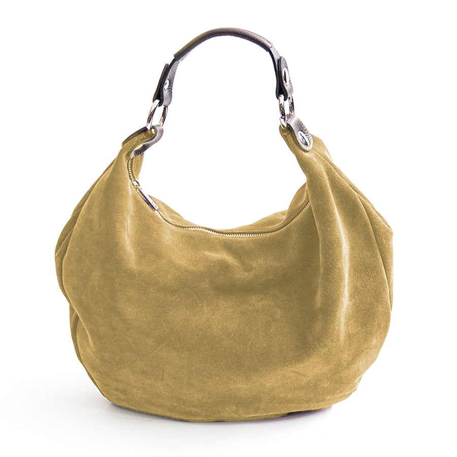 NATALIE IT/AM - Borsa hobo in suede gialla
