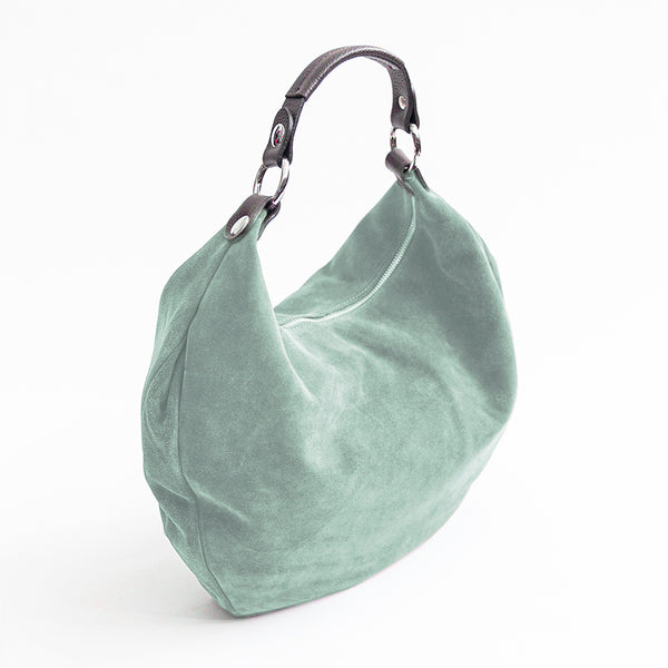 NATALIE - Sacca hobo in camoscio menta