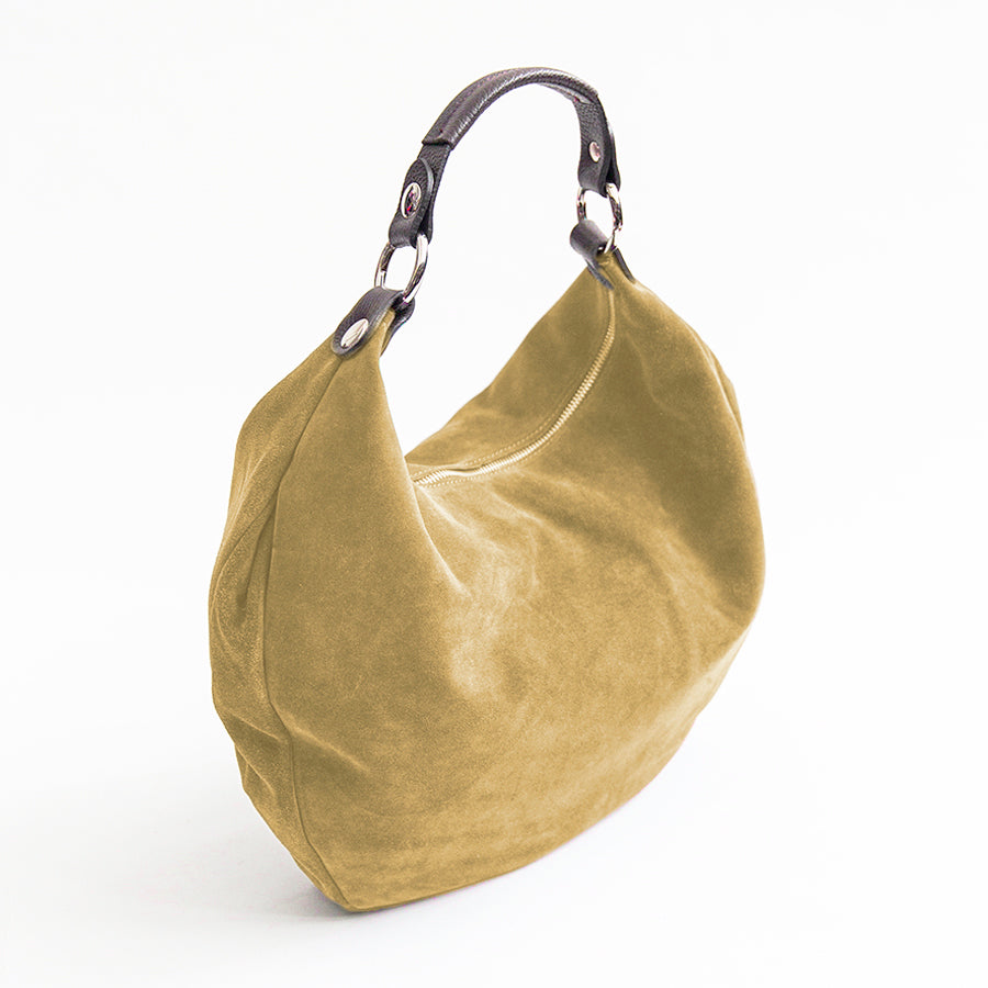 NATALIE IT/AM - Borsa hobo in suede gialla