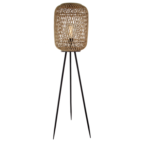 Beige vloerlamp uit de Nature Diagonaal serie voor een landelijke sfeer. Perfect voor een gezellige leeshoek of woonkamer.