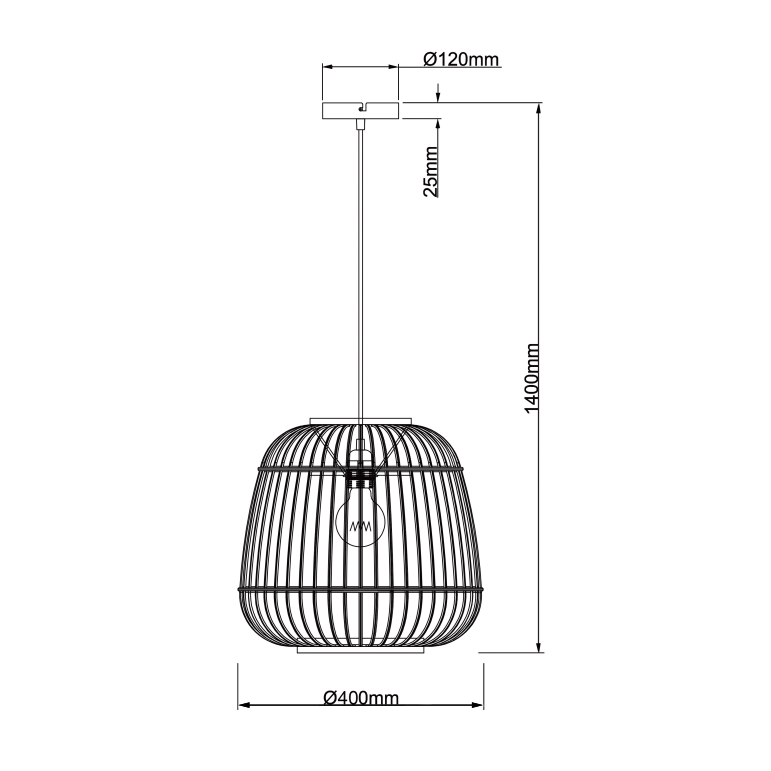 De natuur geïnspireerde hanglamp in bruin voegt een warme, landelijke sfeer toe aan je interieur.
