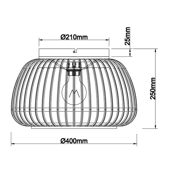 De bruine Nature Trapeze plafondlamp heeft een landelijke uitstraling. Een perfect accent voor warme, gezellige ruimtes.