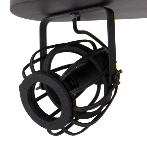 Deze gedetailleerde zwart-witte plafondlamp heeft een landelijk karakter. Perfect voor een warme, huiselijke sfeer.