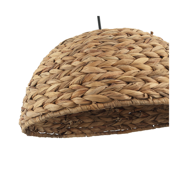Detail van de bohemian bruine hanglamp Nature Treccia. Deze lamp voegt warmte en karakter toe aan jouw interieur.