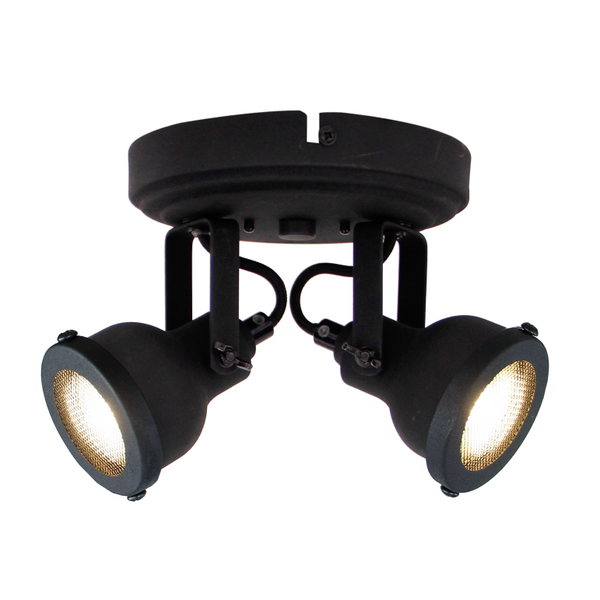 Industriële zwarte plafondlamp Nero met een strakke uitstraling. Ideaal voor een moderne en sfeervolle inrichting.