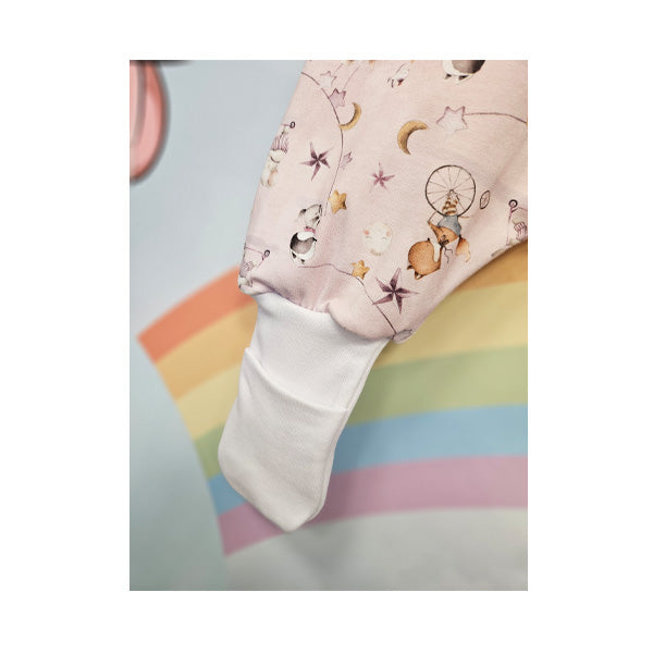 Tanja two-layer sleeping bag with legs - Cute animals - pink (pattern in the opposite direction)