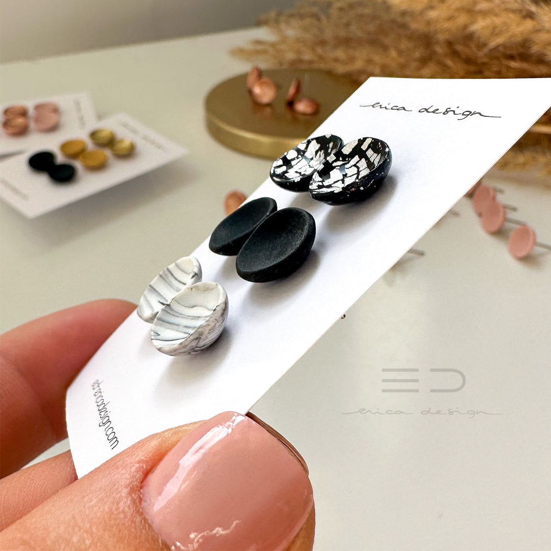 noName | stud earrings set black