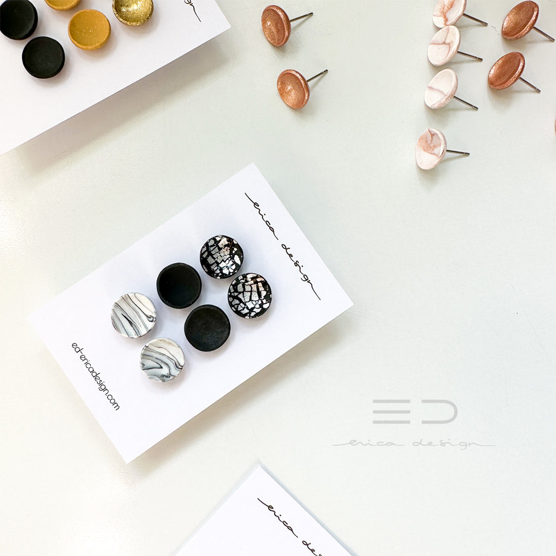 noName | stud earrings set black