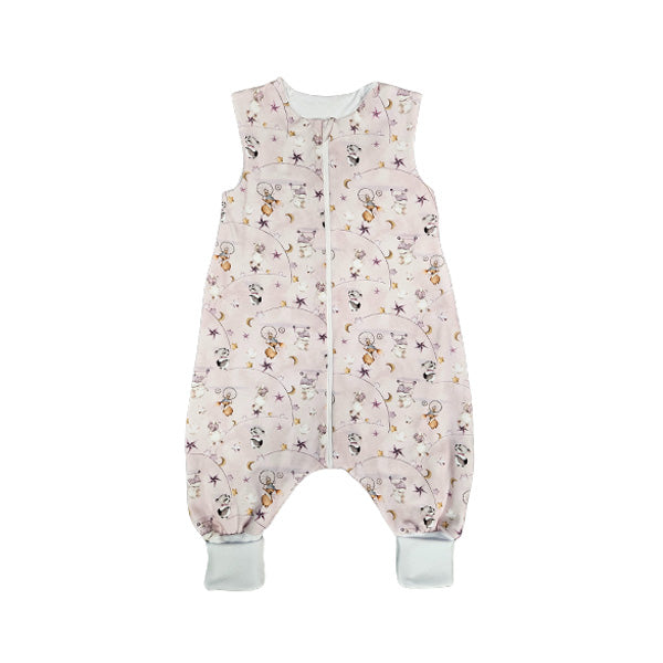 Tanja two-layer sleeping bag with legs - Cute animals - pink (pattern in the opposite direction)