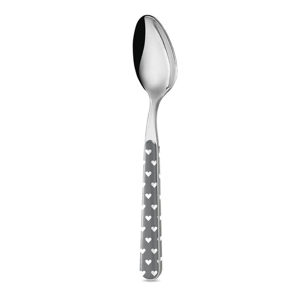 6 Cucchiaio Tavola - Cuoricini Grigio BD14060DG