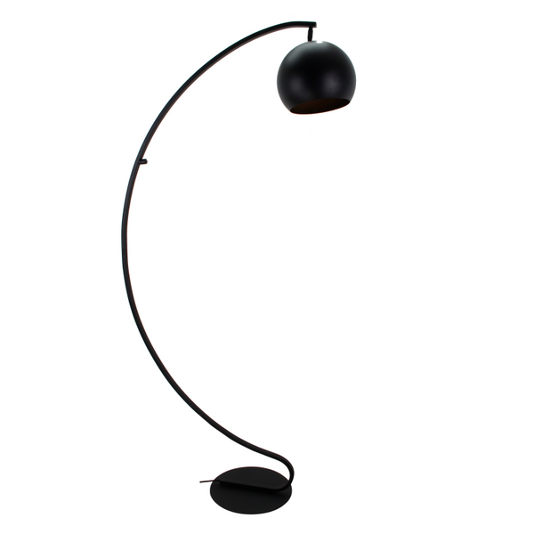 Detailweergave van de zwarte Occhio vloerlamp, perfect voor een moderne inrichting. Ideaal voor sfeervolle avonden thuis.
