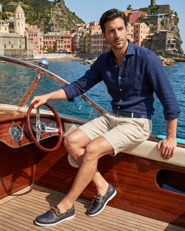 POSITANO - Navy Leather