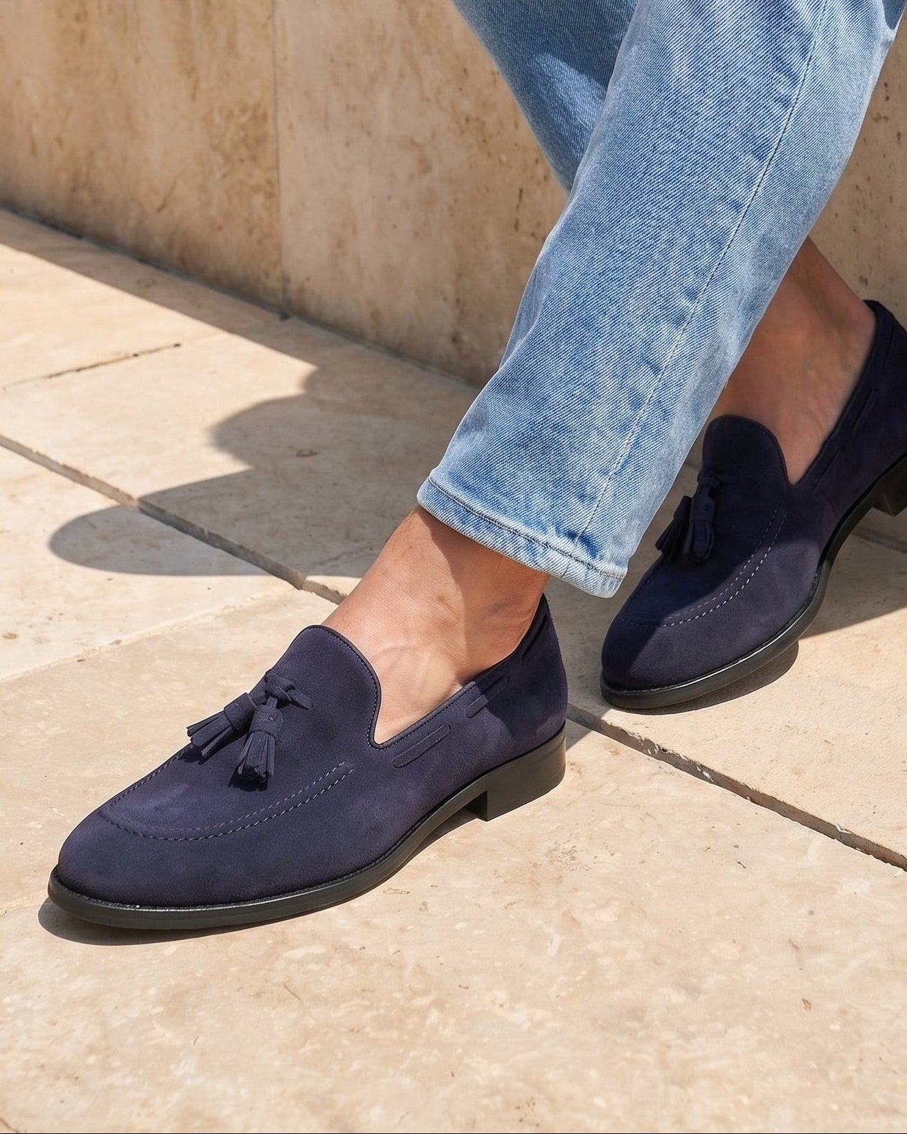 SAVELLETRI - Navy Suede