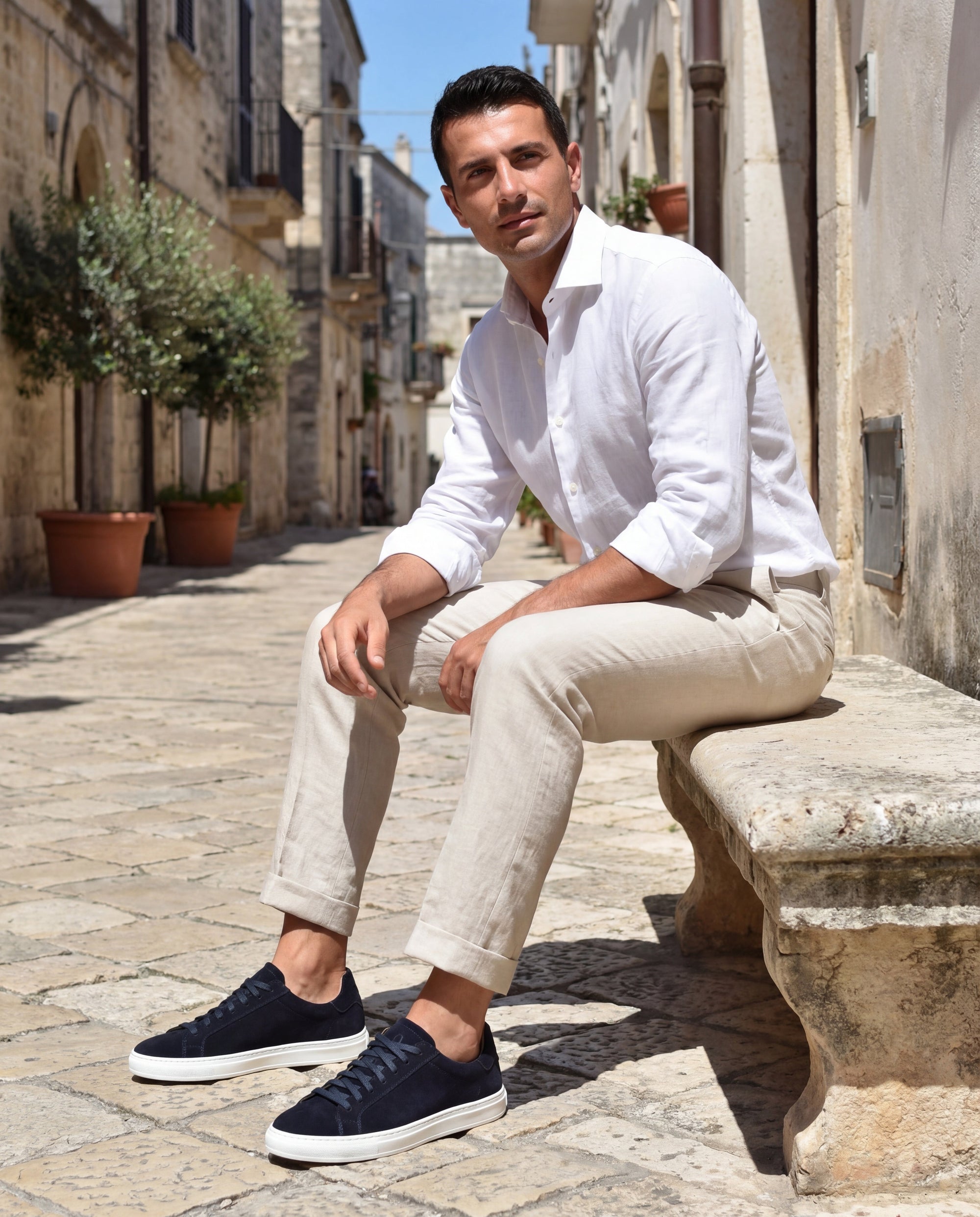 OSTUNI - Navy Suede