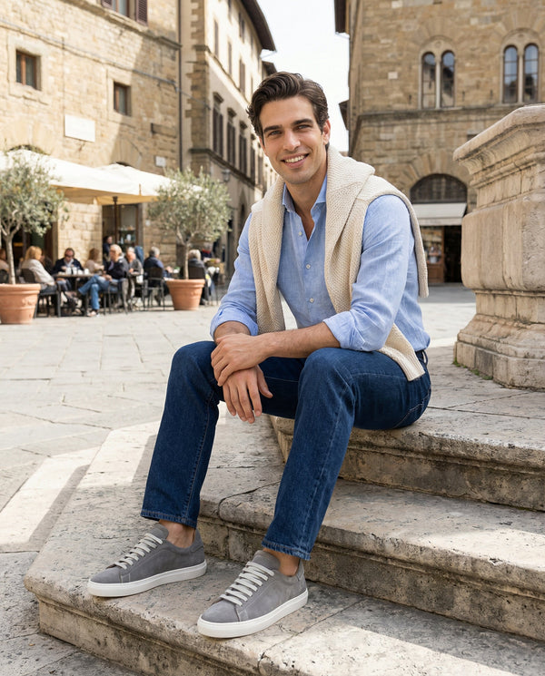 OSTUNI - Light Gray Suede