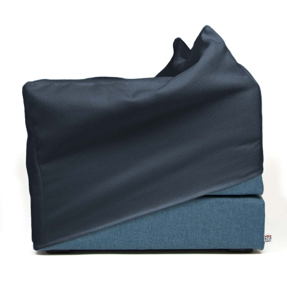 TOUF BLUE, Pouf Letto Base Blu e Copri Pouf 70x63