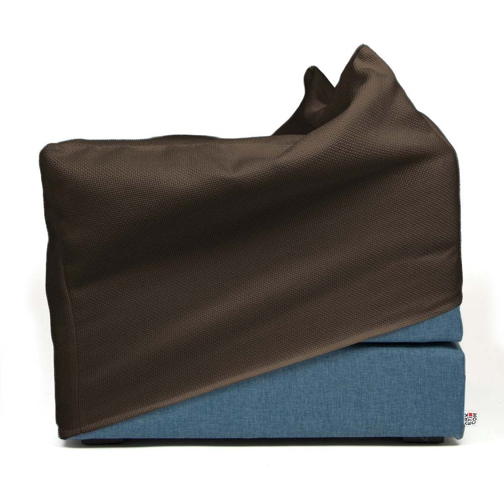 TOUF BLUE, Pouf Letto Base Blu e Copri Pouf 70x63