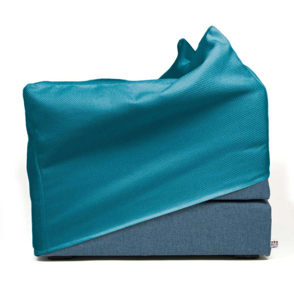 TOUF BLUE, Pouf Letto Base Blu e Copri Pouf 70x63