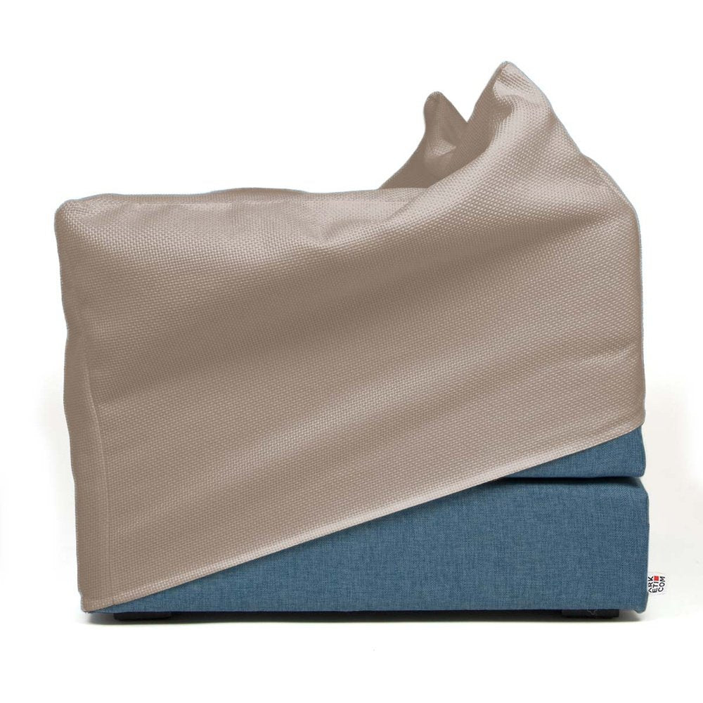 TOUF BLUE, Pouf Letto Base Blu e Copri Pouf 70x63
