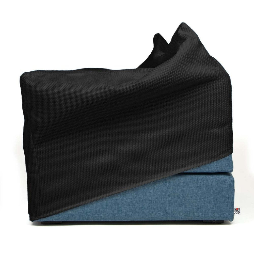 TOUF BLUE, Pouf Letto Base Blu e Copri Pouf 70x63