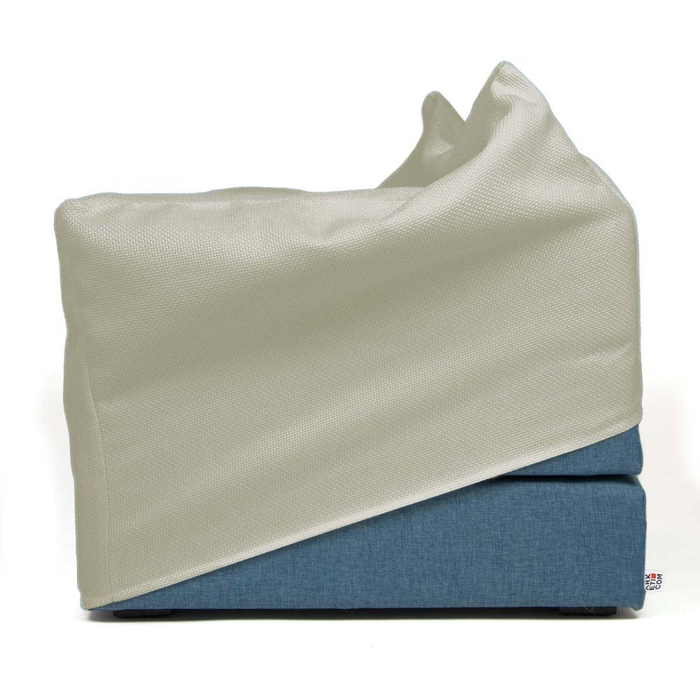 TOUF BLUE, Pouf Letto Base Blu e Copri Pouf 70x63