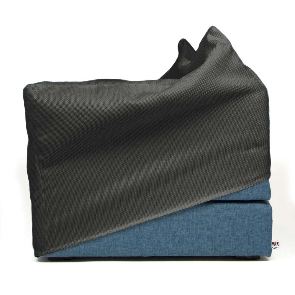 TOUF BLUE, Pouf Letto Base Blu e Copri Pouf 70x63