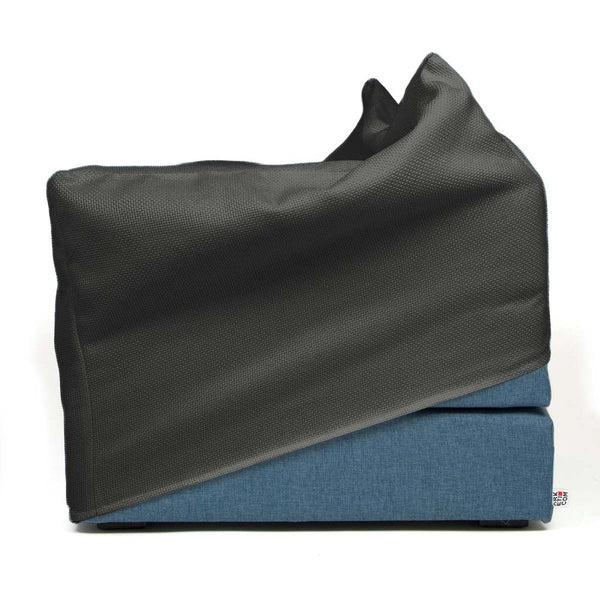 TOUF BLUE, Pouf Letto Base Blu e Copri Pouf 70x63