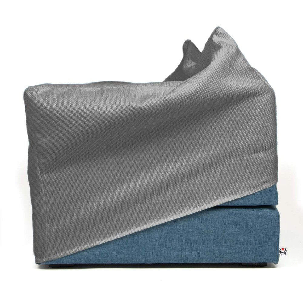 TOUF BLUE, Pouf Letto Base Blu e Copri Pouf 70x63