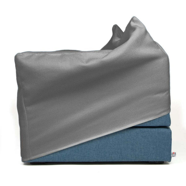 TOUF BLUE, Pouf Letto Base Blu e Copri Pouf 70x63