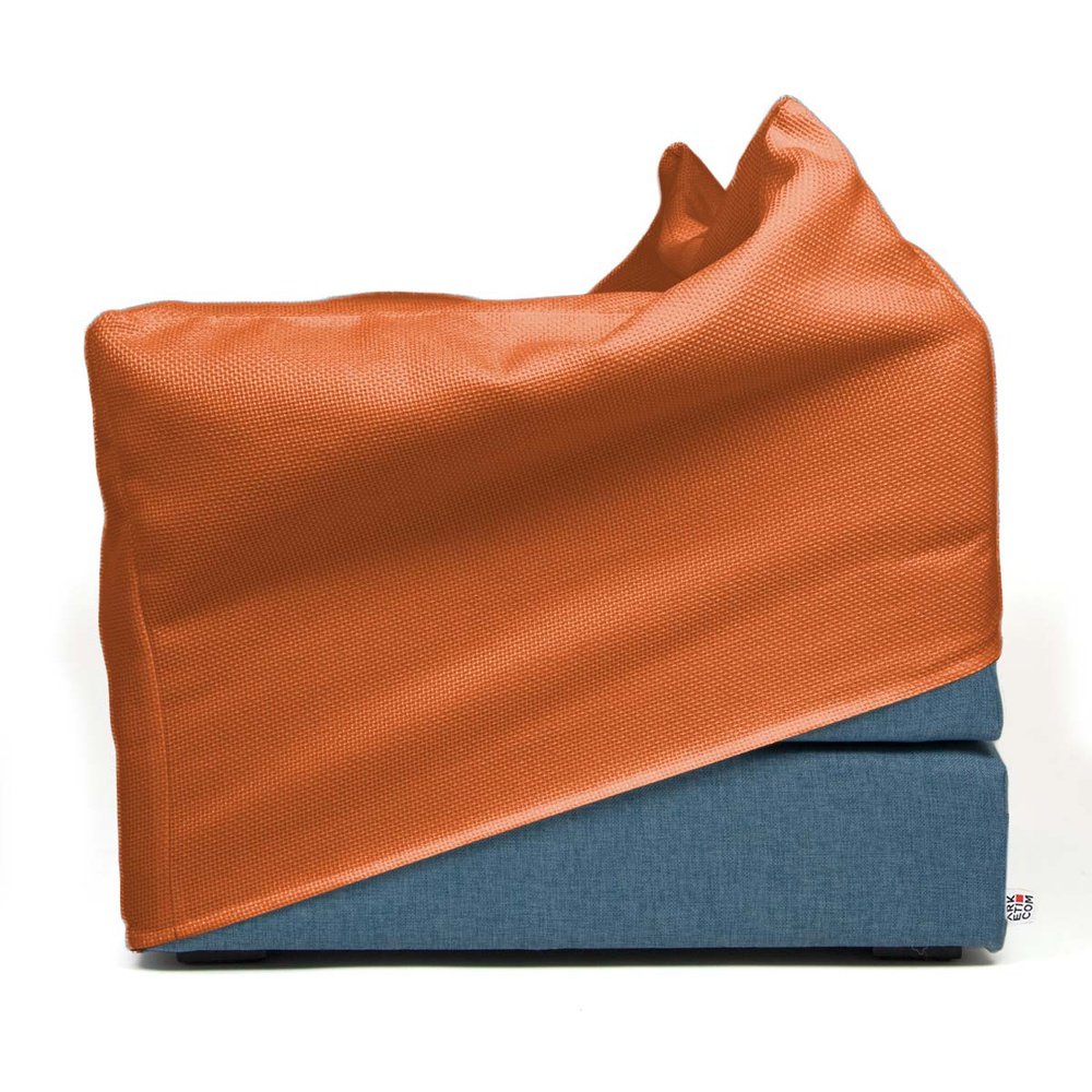 TOUF BLUE, Pouf Letto Base Blu e Copri Pouf 70x63