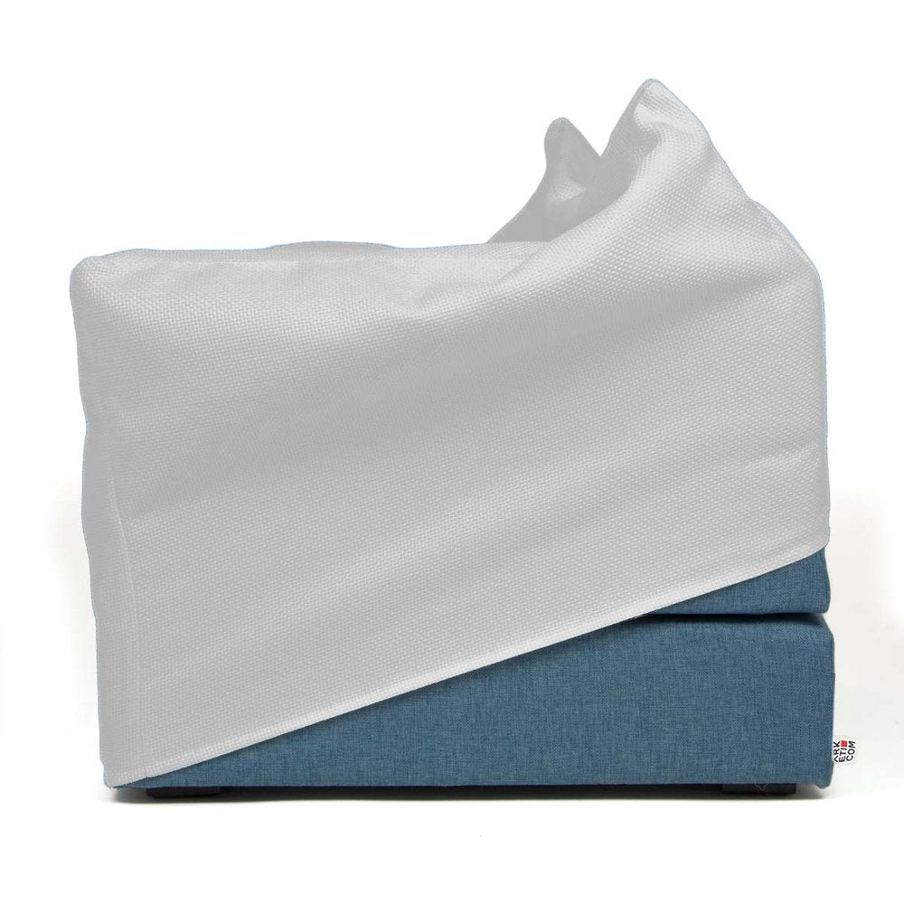 TOUF BLUE, Pouf Letto Base Blu e Copri Pouf 70x63