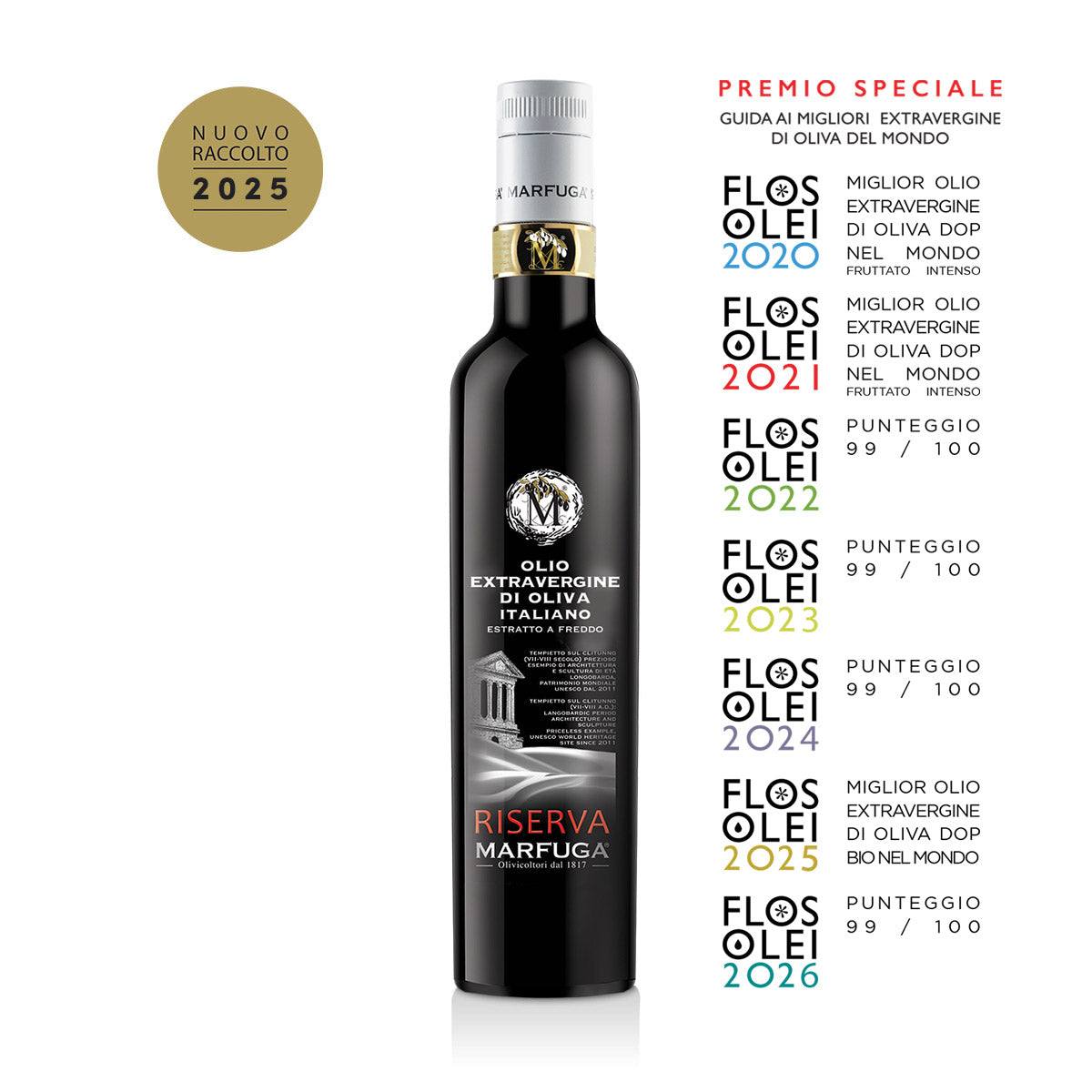 Olio extravergine di oliva italiano DOP Umbria RISERVA MARFUGA - Marfuga