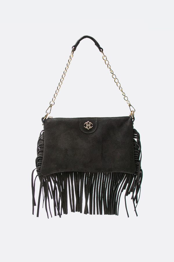 Opera Suede Black Fringe