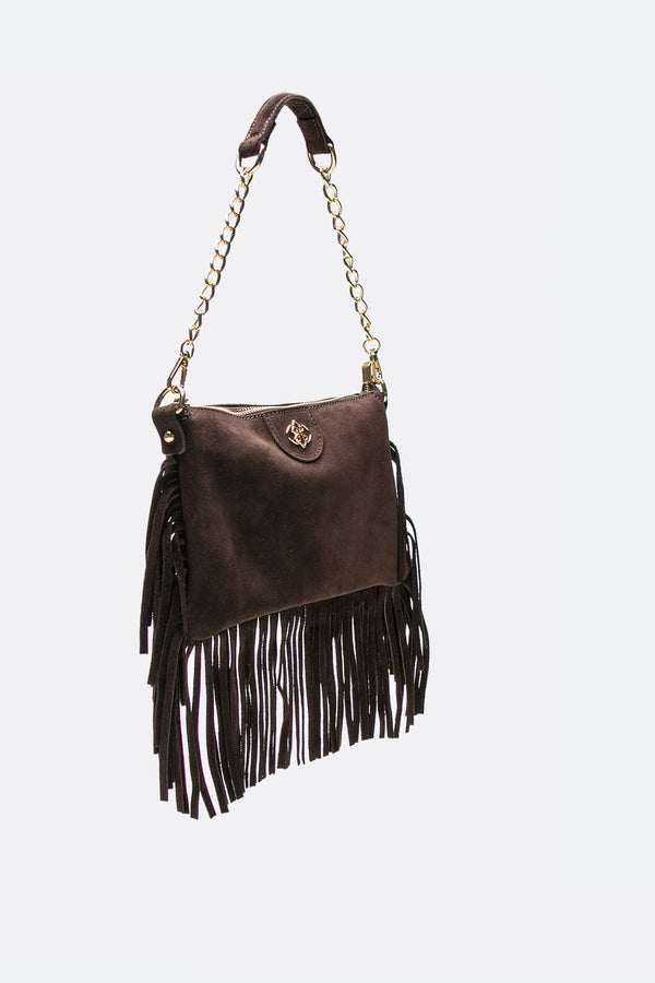 Opéra Suede Fringe Dark Brown