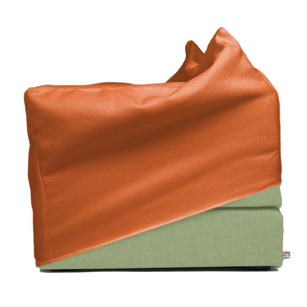 TOUF GREEN, Pouf Letto Base Verde e Copri Pouf 70x63