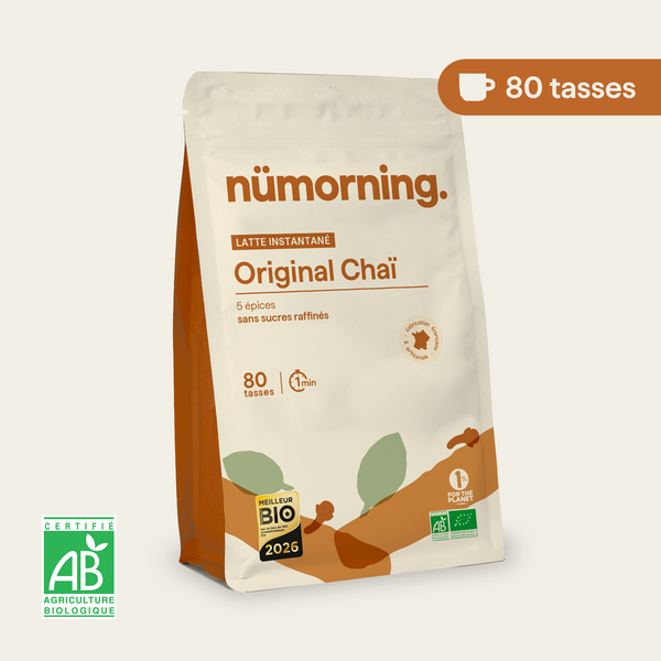 Sachet de poudre de chaï bio Original Chaï nümorning, en format 80 tasses