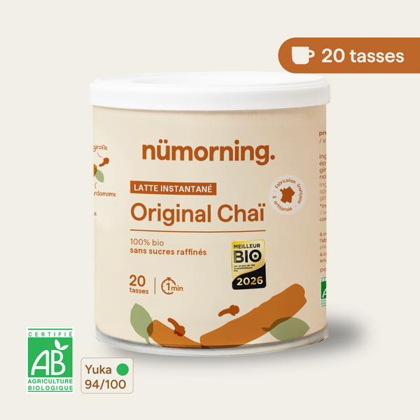 Pot de chaï latte en poudre bio Original Chaï nümorning, en format 20 tasses