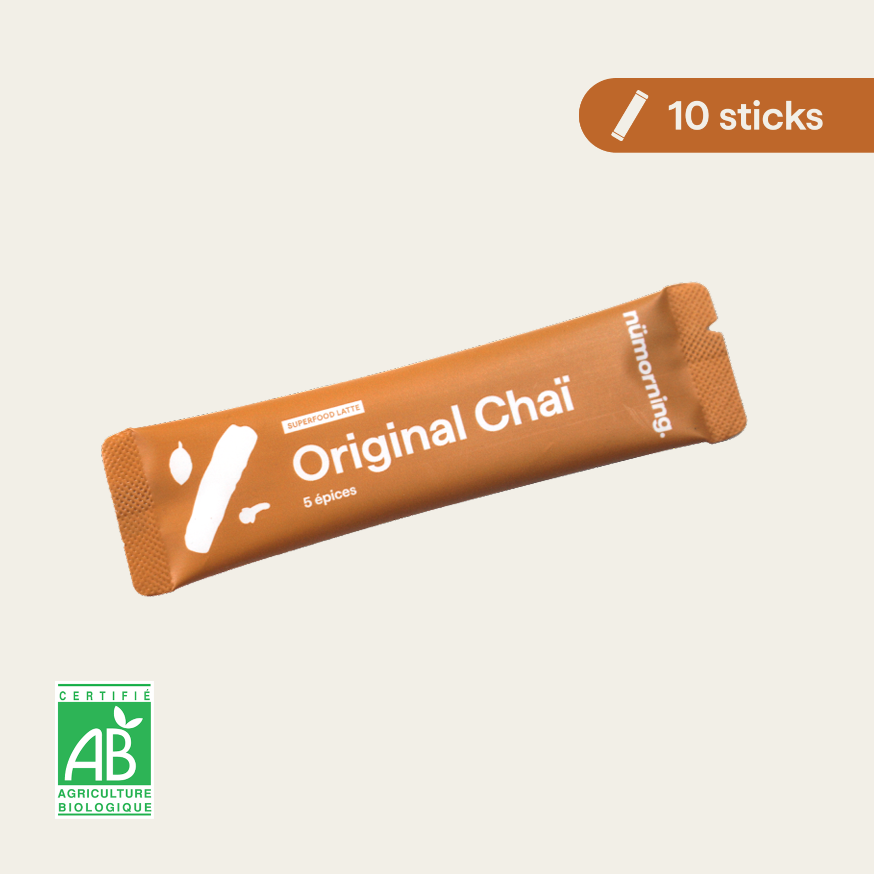 Chaï latte bio en poudre Original Chaï nümorning, en format stick individuel